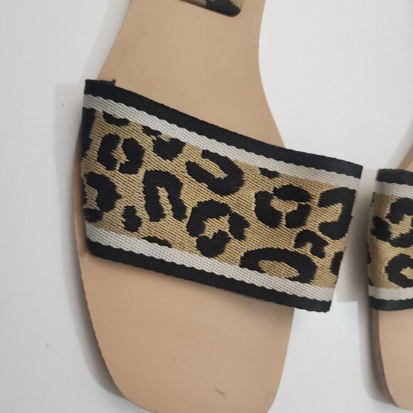 ZARA Leopard Print Y2K Style Slide Sandals Women's Size 7.5 - Picture 2 of 10